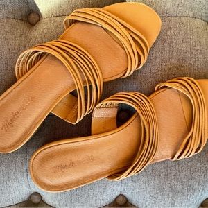 Madewell the Meg slide sandals brown leather